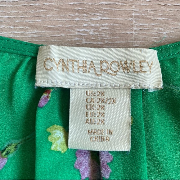 Cynthia Rowley blouse top ditsy floral shirt 2XL plus size - Picture 5 of 6